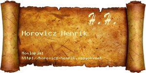 Horovicz Henrik névjegykártya